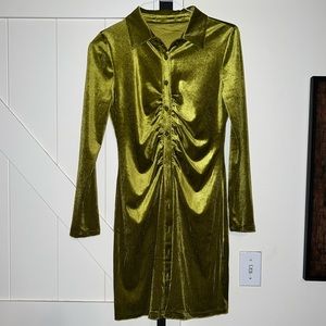 Vintage Velvet Button Up Dress